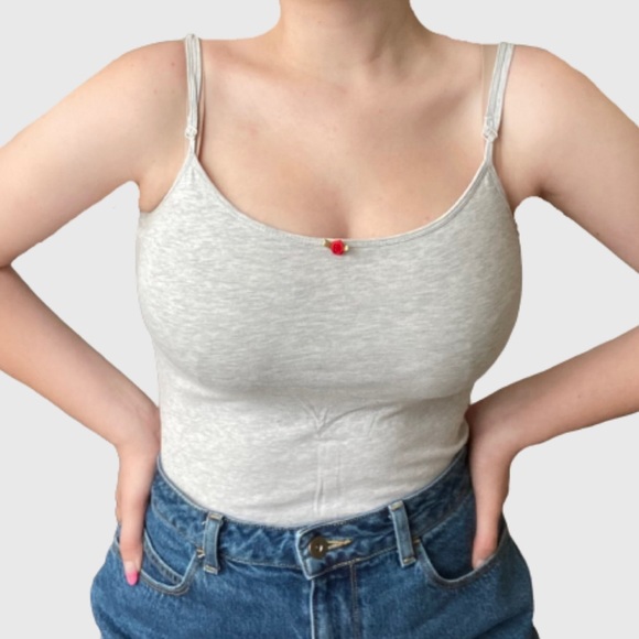 Tops - grey rosette tank!!